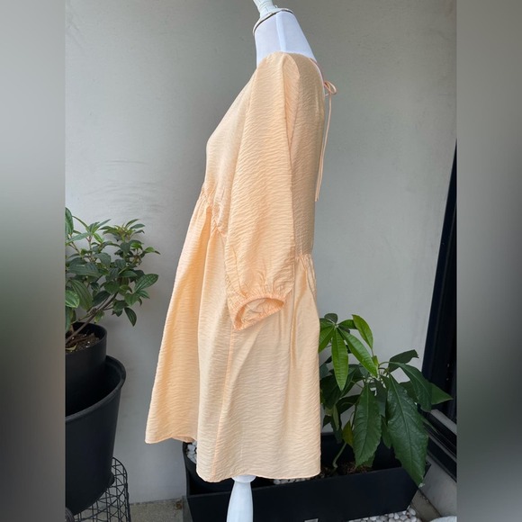 ☘️ H&M Semi-sheer Mini Dress/ Tunic in Pale/ Pastel Orange, M - Picture 12 of 15